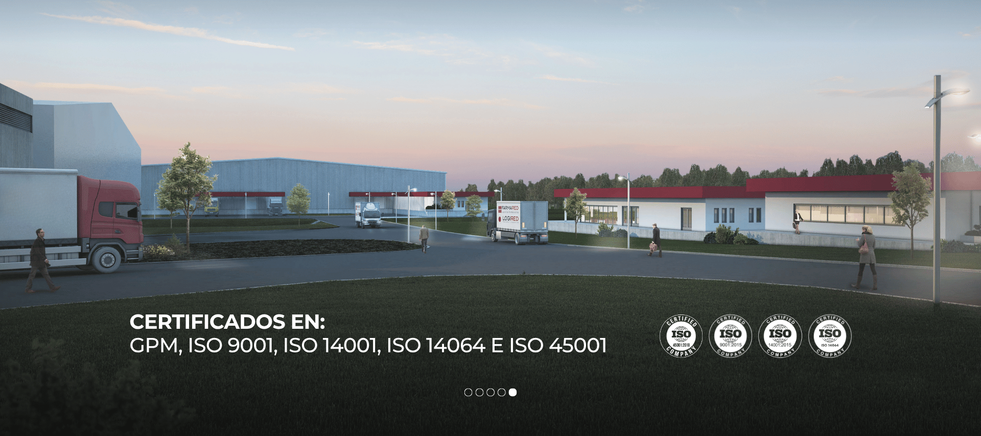 Centro logístico de Farmared certificado en GPM, ISO 9001, ISO 14001, ISO 14064 e ISO 45001.